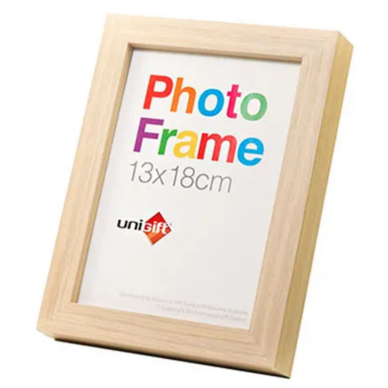 Natural MDF photo frame 13x18cm (5x7in) wood-look picture frame for home décor and photo display.