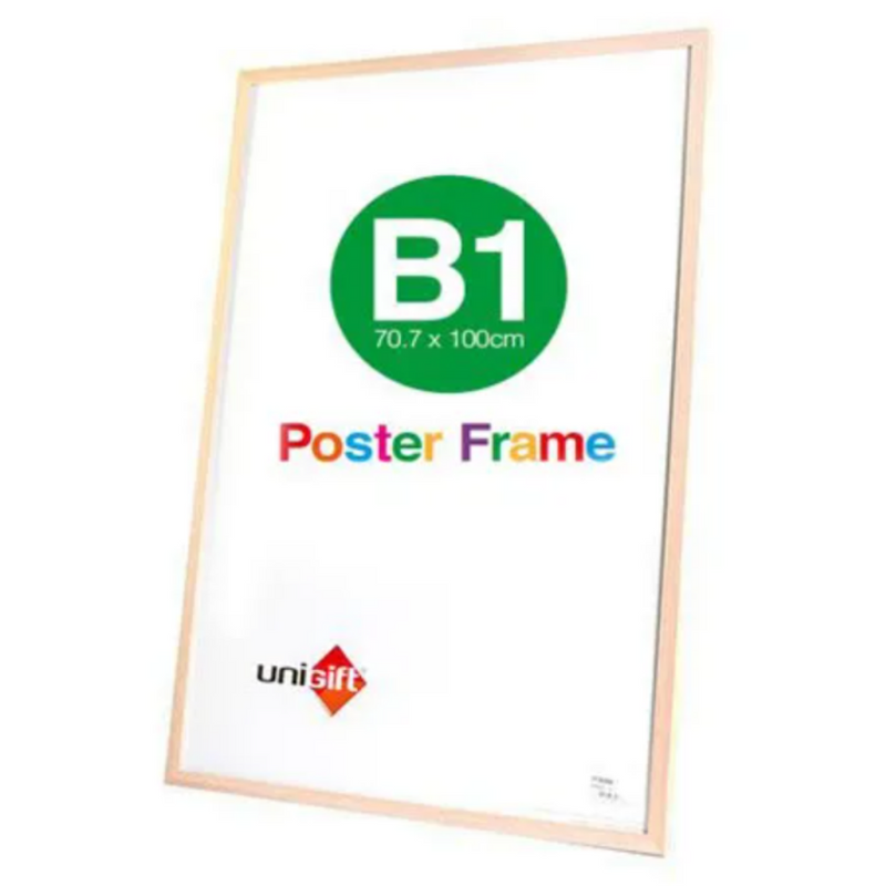 MDF poster frame B1 natural wood look 70.7x100cm large wall frame for posters and prints
