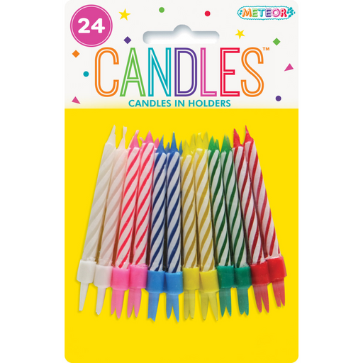 Birthday Candles With Holders 24pk