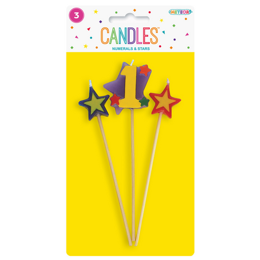 Numeral Candle Set 1 Assorted 3pk
