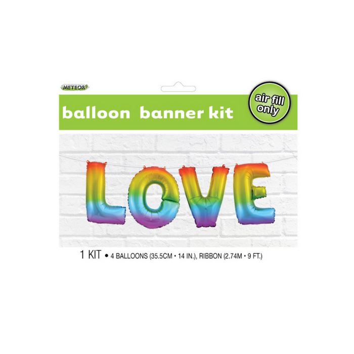 Love Rainbow 35.5cm Foil Letter Balloon Kit
