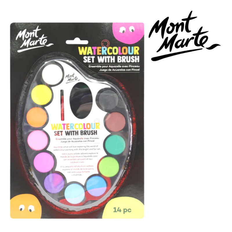 MM Watercolour Set with Brush 14pc