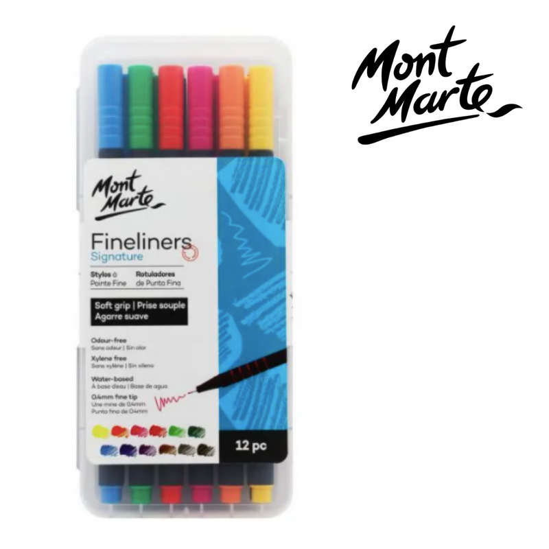 MM Fineliners Soft Grip 12pc