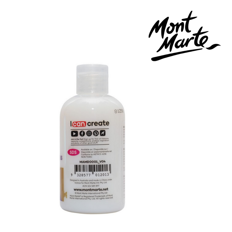 MM Acrylic Medium Gloss 135ml for mixing with acrylic paint to improve flow, extend paint, and create a shiny gloss finish.