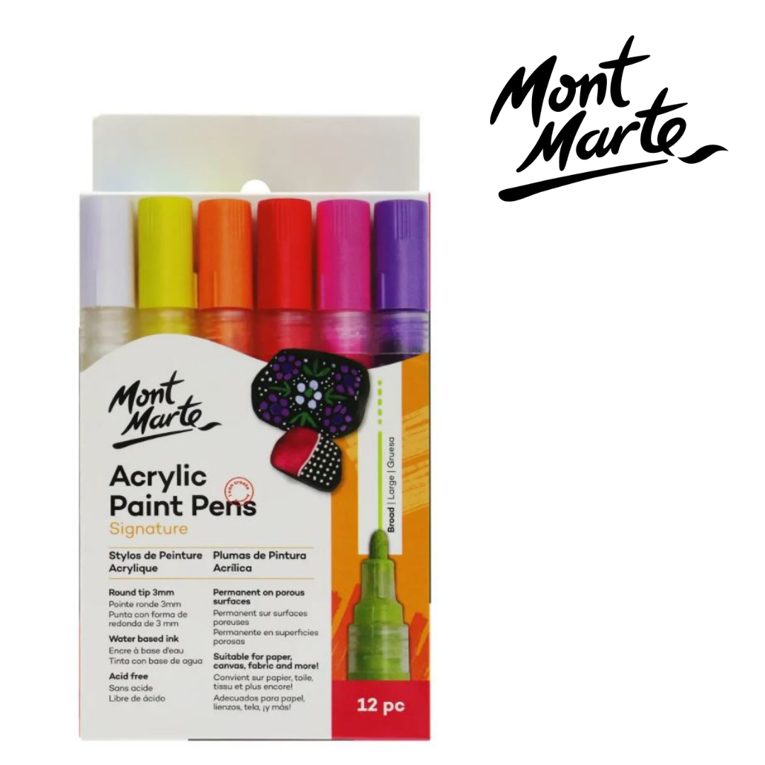 MM Acrylic Paint Pens Broad Tip 12pc — Ronis