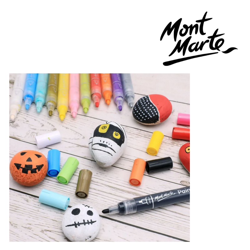 MM Acrylic Paint Pens Broad Tip 12pc set of colourful acrylic paint markers