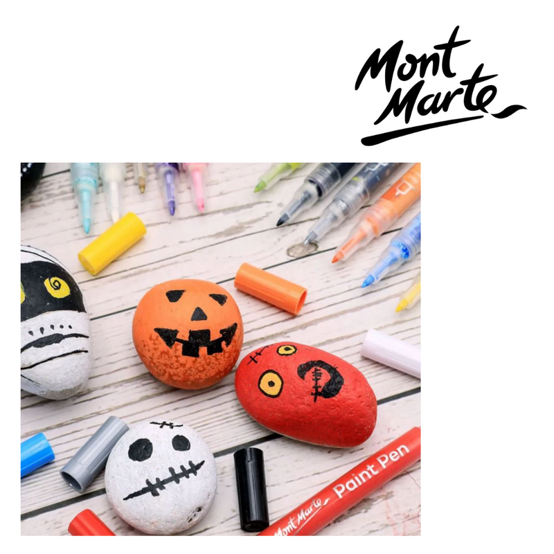 MM Acrylic Paint Pens fine tip 12pc set for detailed crafts, lettering and rock painting