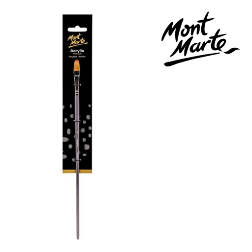 MM Artist Brush Taklon Flat Long 10 long flat synthetic paintbrush for smooth coverage, blending and sharp straight strokes in acrylic and oil painting
