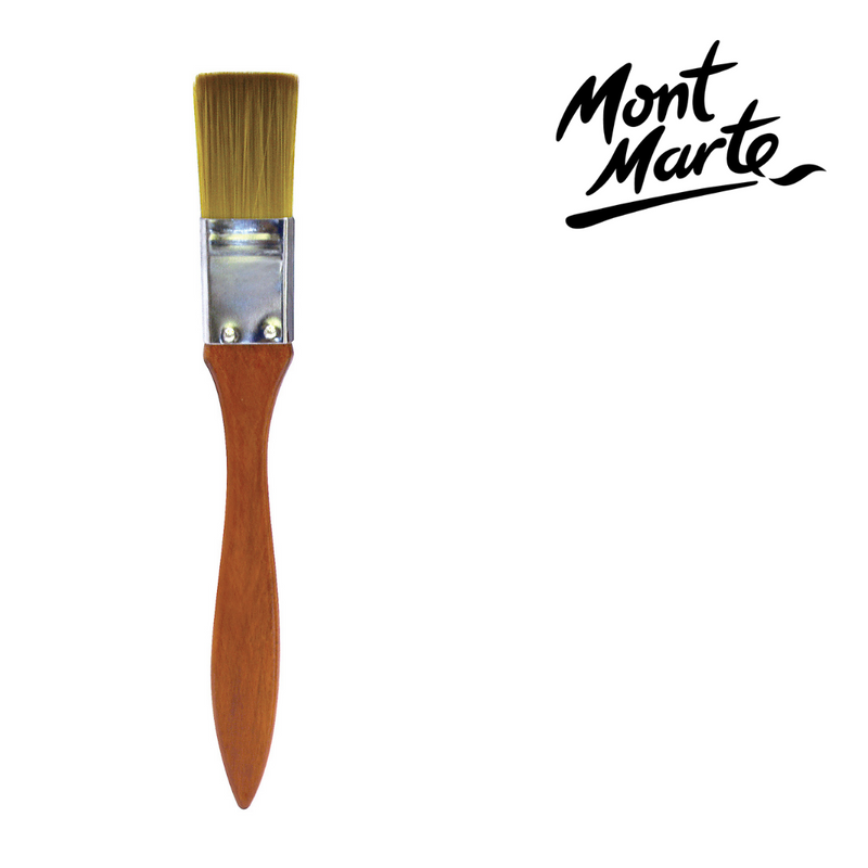 MM Artist Brush Taklon Flat Wide 25mm synthetic brush for smooth backgrounds and base coating