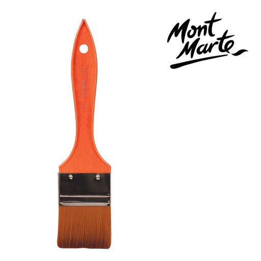 MM synthetic taklon wide flat 50mm paint brush for base coats, washes and large canvas art