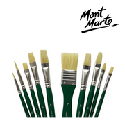 11 piece oil painting brush set in wallet – MM artist brushes for blending and detail – thumbnail