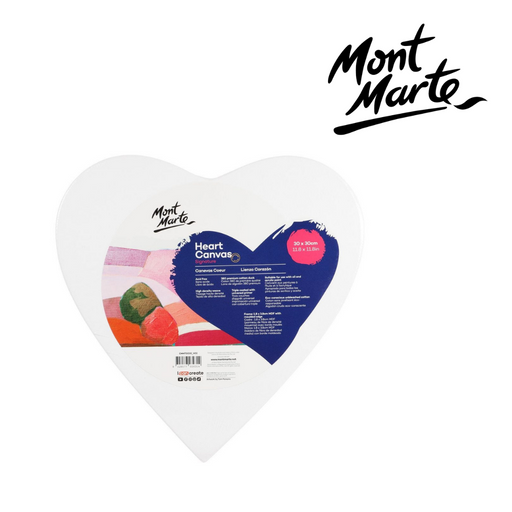 MM Canvas Heart Shaped 30x30cm – heart-shaped artist canvas for acrylic and oil painting, DIY gifts, Valentine’s crafts and decorative home décor art