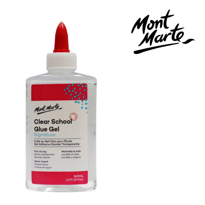 MM Clear School Glue Washable 147ml bottle that dries clear for school and craft projects