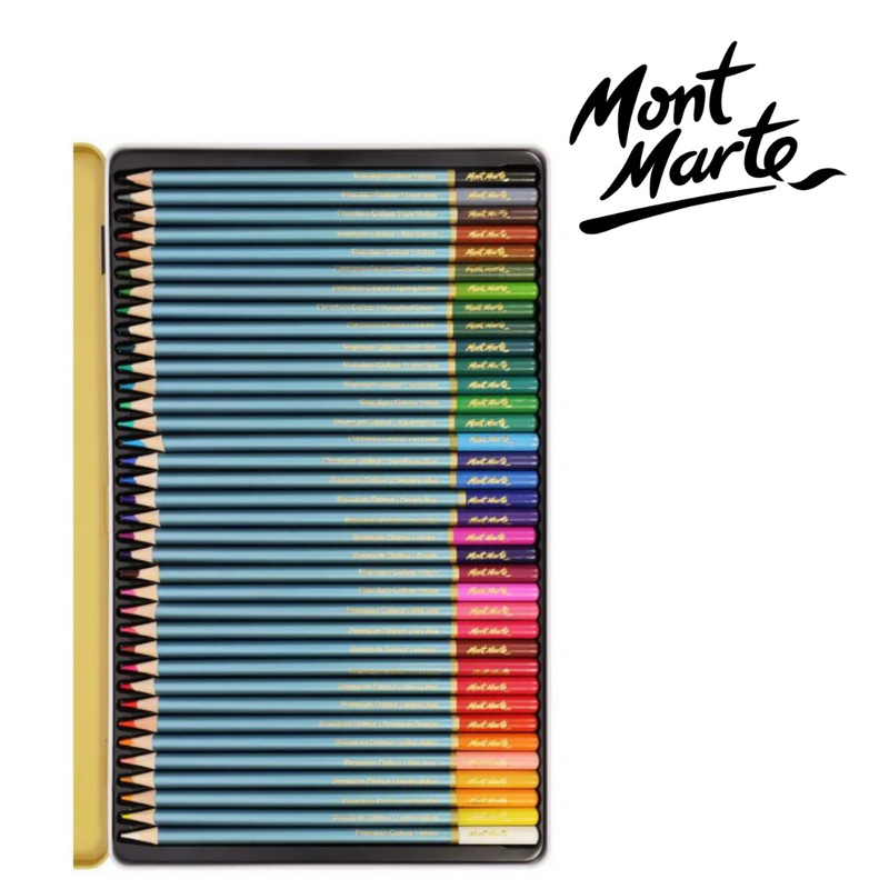 MM Colour Pencils Tin 36pc set in metal tin with assorted colours for drawing and colouring