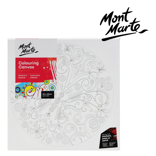MM Colouring Canvas 30x30cm Nature assorted outline design canvas ready to colour or paint