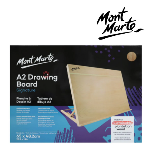 MM Drawing Board A2 with elastic band holding A2 paper for sketching and drafting