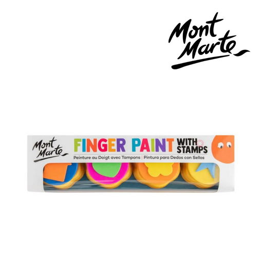 MM Finger Paint with Stamps 4pc kids finger painting set with stamps for preschool crafts and sensory play