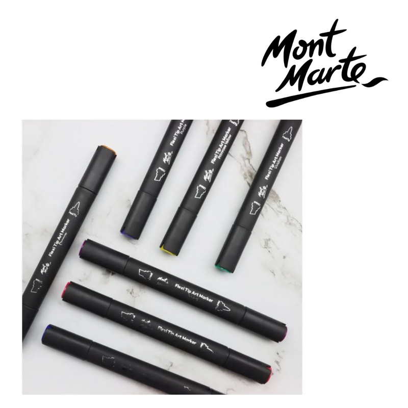 MM Flexi Tip Alcohol Art Markers 7pc set for blending, shading and smooth gradients in illustration
