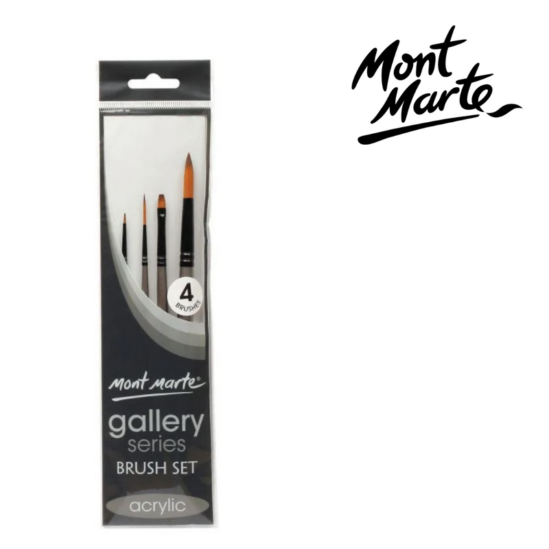 MM Gallery Series Brush Set Acrylic 4pc assorted artist paint brushes for acrylic painting