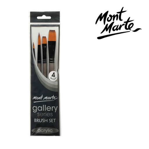 4 piece acrylic paint brush set – MM Gallery Series artist brushes for students and hobby artists