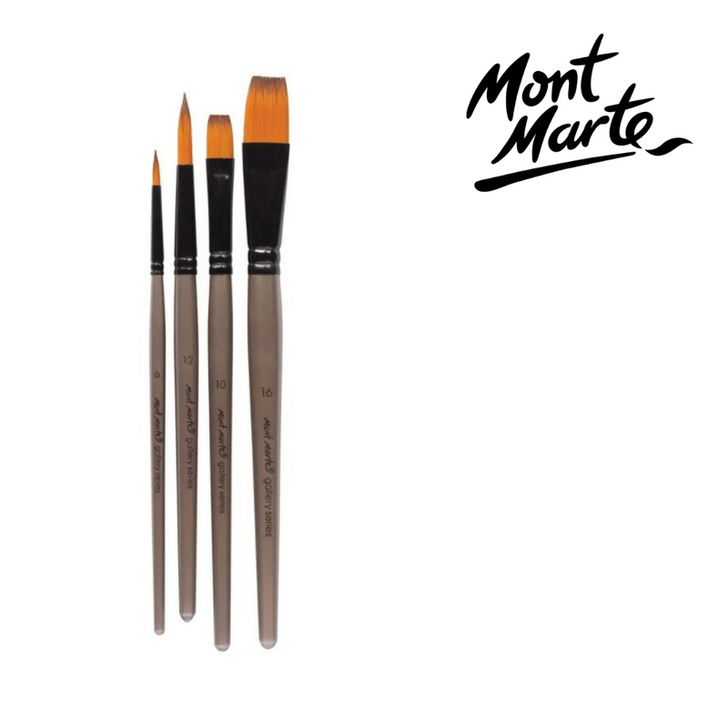 4 piece acrylic paint brush set – MM Gallery Series artist brushes for students and hobby artists