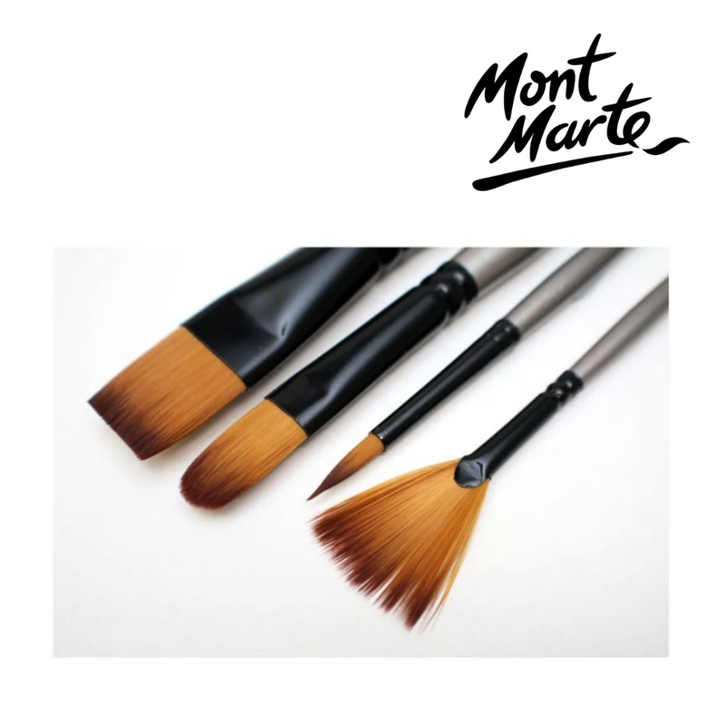MM Gallery Series Brush Set Acrylic 4pc—assorted acrylic paint brushes for smooth coverage, blending, and detail work.