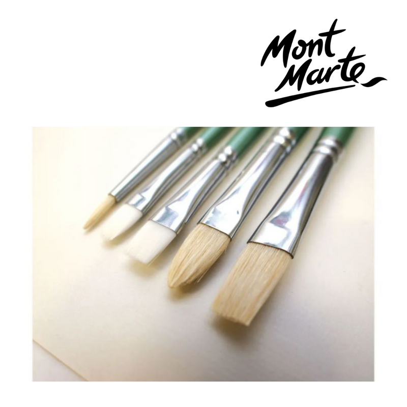 MM Gallery Series Brush Set Oils 5pc—assorted artist paint brushes designed for oil painting on canvas.