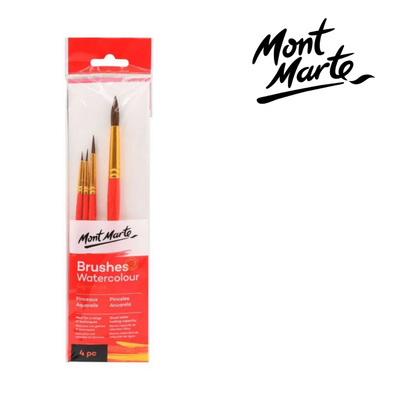 MM Gallery Series Watercolour Brush Set 4pc for washes, blending and detailed painting