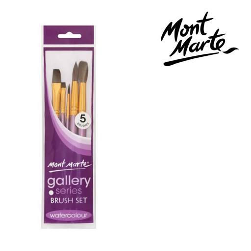 MM Gallery Series Brush Set Watercolour 5pc artist brush set for washes, blending and detail work