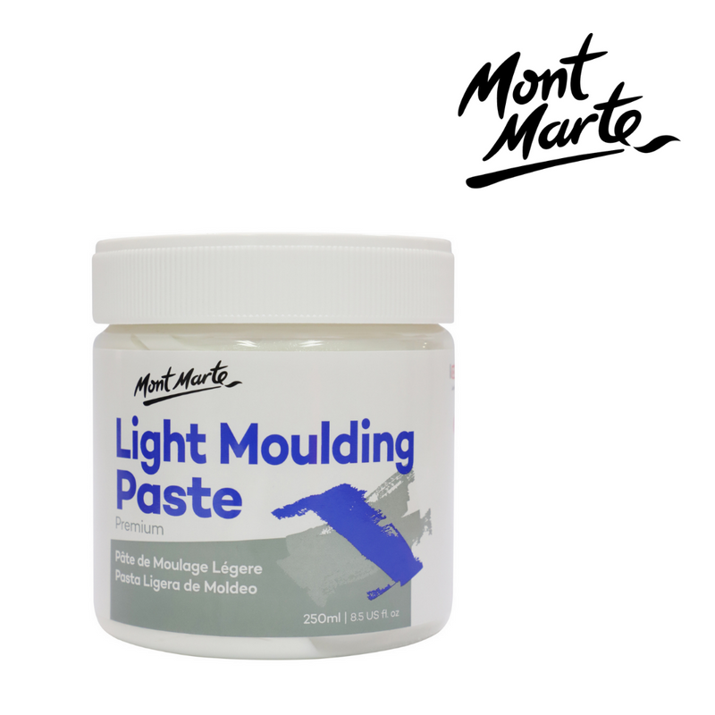 MM Light Moulding Paste 250ml premium texture medium that dries opaque matte and holds stiff peaks for palette knife texture on canvas and wood