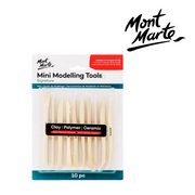 MM Mont Marte Mini Modelling Tools Boxwood 10pc (20 shapes) double-ended clay sculpting and texturing tools – thumbnail