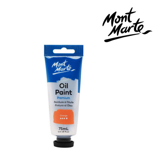 MM Oil Paint 75ml Orange tube vibrant warm orange oil colour for sunsets, florals and colour mixing