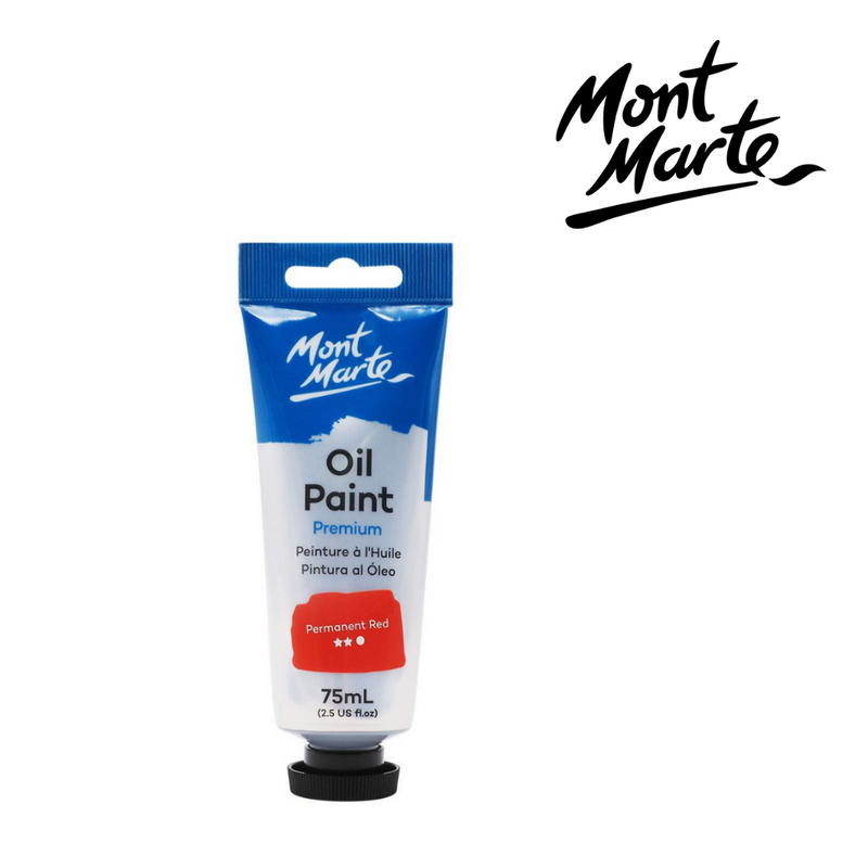 MM Oil Paint 75ml Permanent Red tube for canvas and fine art oil painting