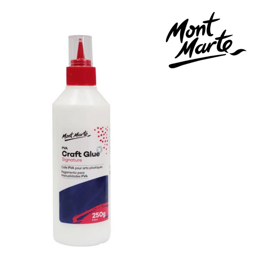 MM PVA Craft Glue Fine Tip 250g bottle with precision nozzle for clean, detailed application on paper and craft projects.