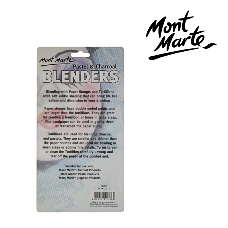 7 piece blending stump set – MM charcoal and pastel blenders for drawing and sketching