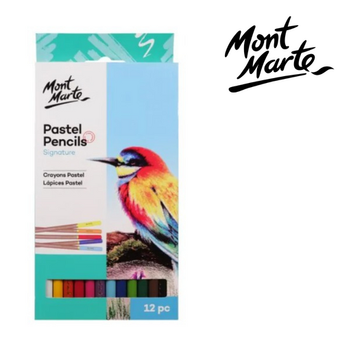MM Pastel Pencils 12pc set of soft blendable pastel pencils for shading, layering and detailed pastel drawing