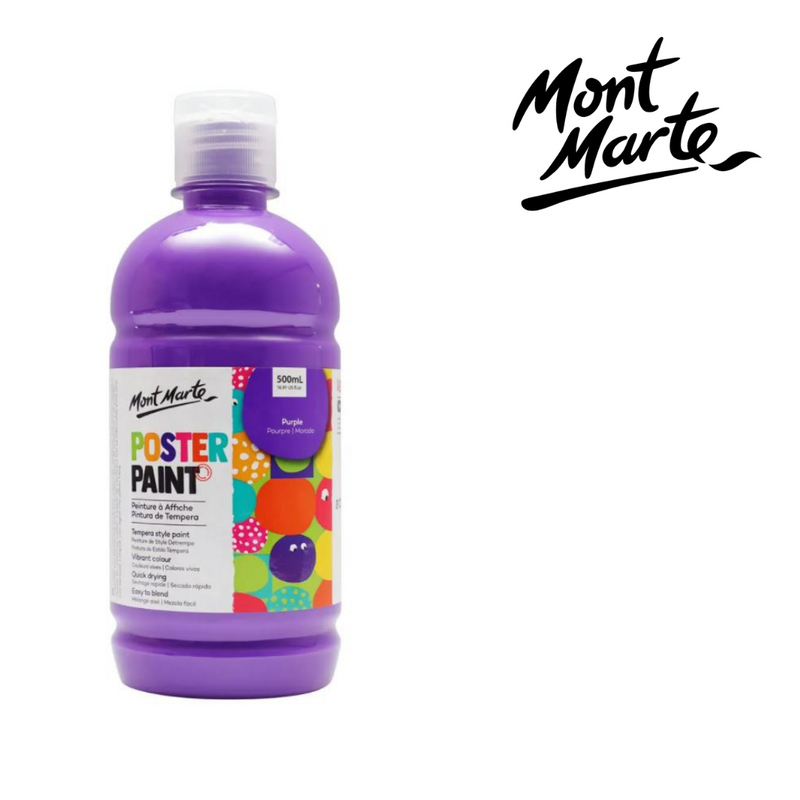 MM Poster Paint 500ml Purple bottle for school art, posters and craft painting