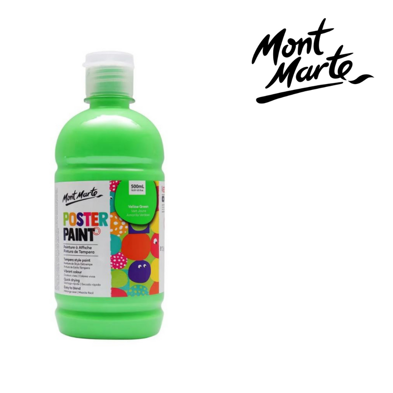 MM Poster Paint 500ml Yellow Green bottle for classroom art, posters and school projects