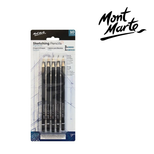 10-piece sketch pencil kit with assorted grades for artists, students and portrait drawing