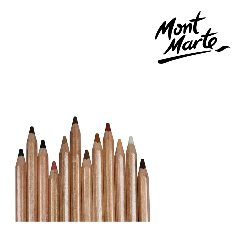 MM Skin Tints Pastel Pencils 12-piece set of blendable skin tone shades for portrait and figure drawing.