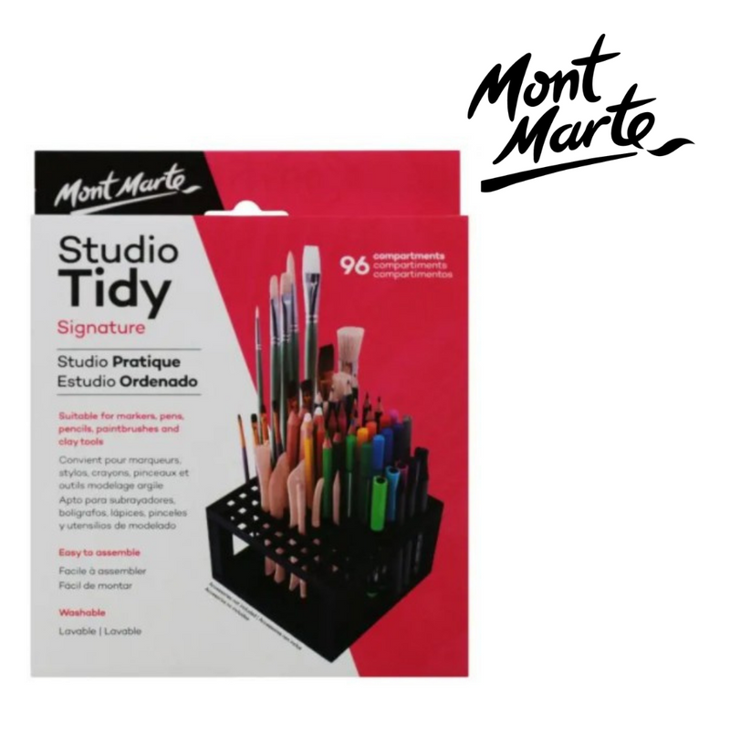 MM Studio Tidy desk organiser with 96 compartments for storing paint brushes, pencils, pens and markers