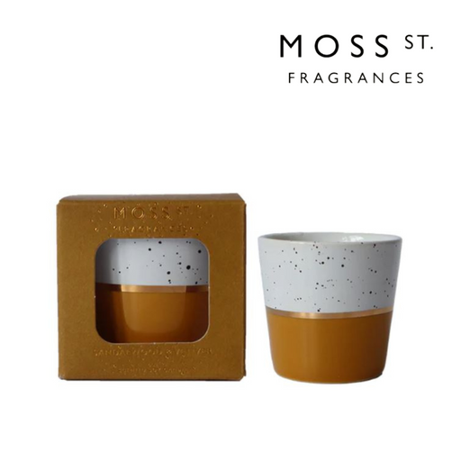 Ronis MOSS ST. Sandalwood and Vetiver Candle 60g (Mustard Ceramic)