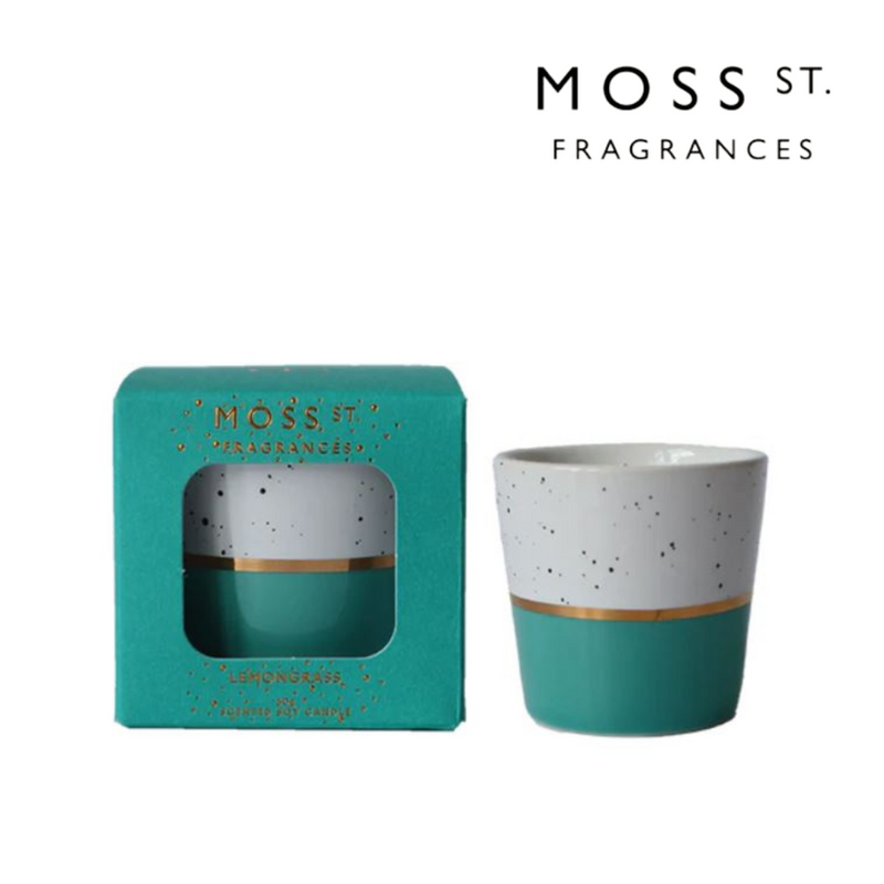 Ronis MOSS ST. Sussan Lemongrass Candle 60g (Bright Aqua Ceramic)