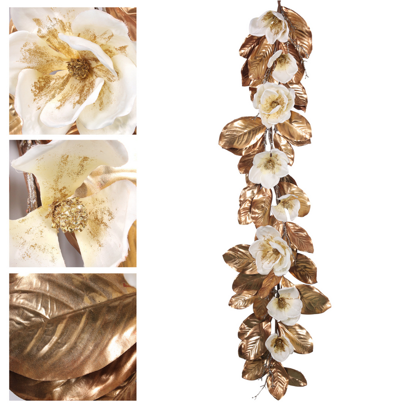Ronis Magnolia Flower and Leaf Garland 182cm