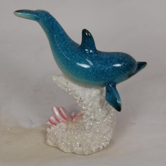 Ronis Marble Dolphin on Coral Blue 12cm 2 Asstd