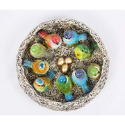 Ronis Marble Birds in Display Nest 5cm Assorted