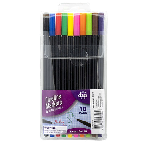 Coloured fineliner pens 0.4mm 10 pack assorted colours for detailed writing and journaling