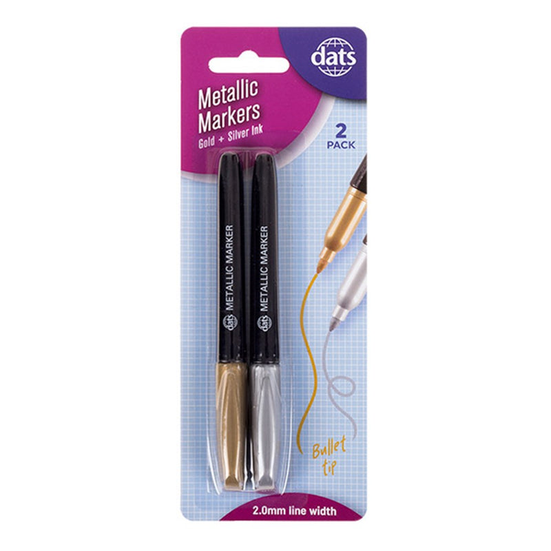 Ronis Marker Metallic 2pk Mixed Gold Silver Ink Pen Style