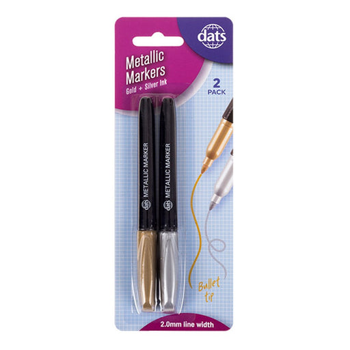 Ronis Marker Metallic 2pk Mixed Gold Silver Ink Pen Style