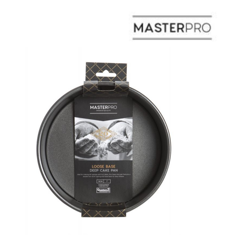 Ronis MasterPro NS Loose Base Round Deep Cake Pan 18cm Black